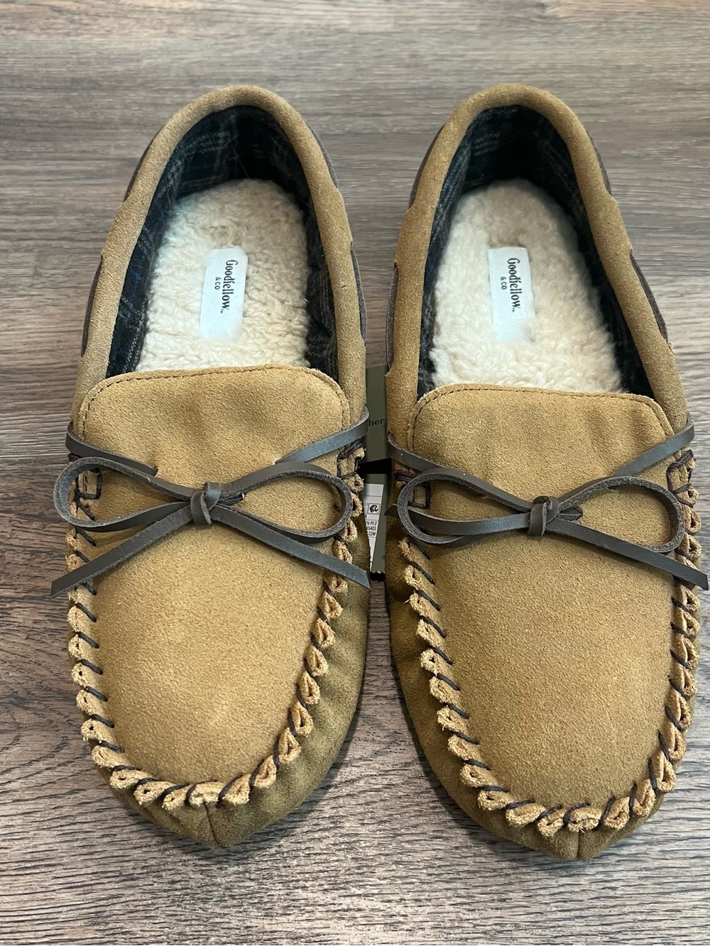 NWT Goodfellow & Co Topher Moccasin Slippers Chestnut Men’s Size 8 Lounge Casual
